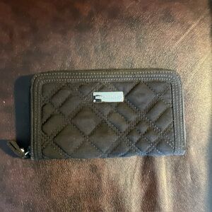 Vera Bradley Black Quilted Large Wallet.  EUC.